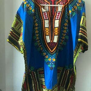 Vibrant Blue Dashiki Top